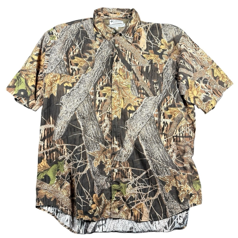 Columbia Mossy Oak XXL Camo Break Up Country Vented Button Up Shirt S/S Hunting